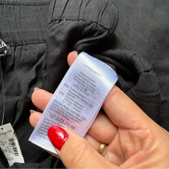 NWT Madewell Drawstring Wide-Leg Pants in black - Picture 10 of 15